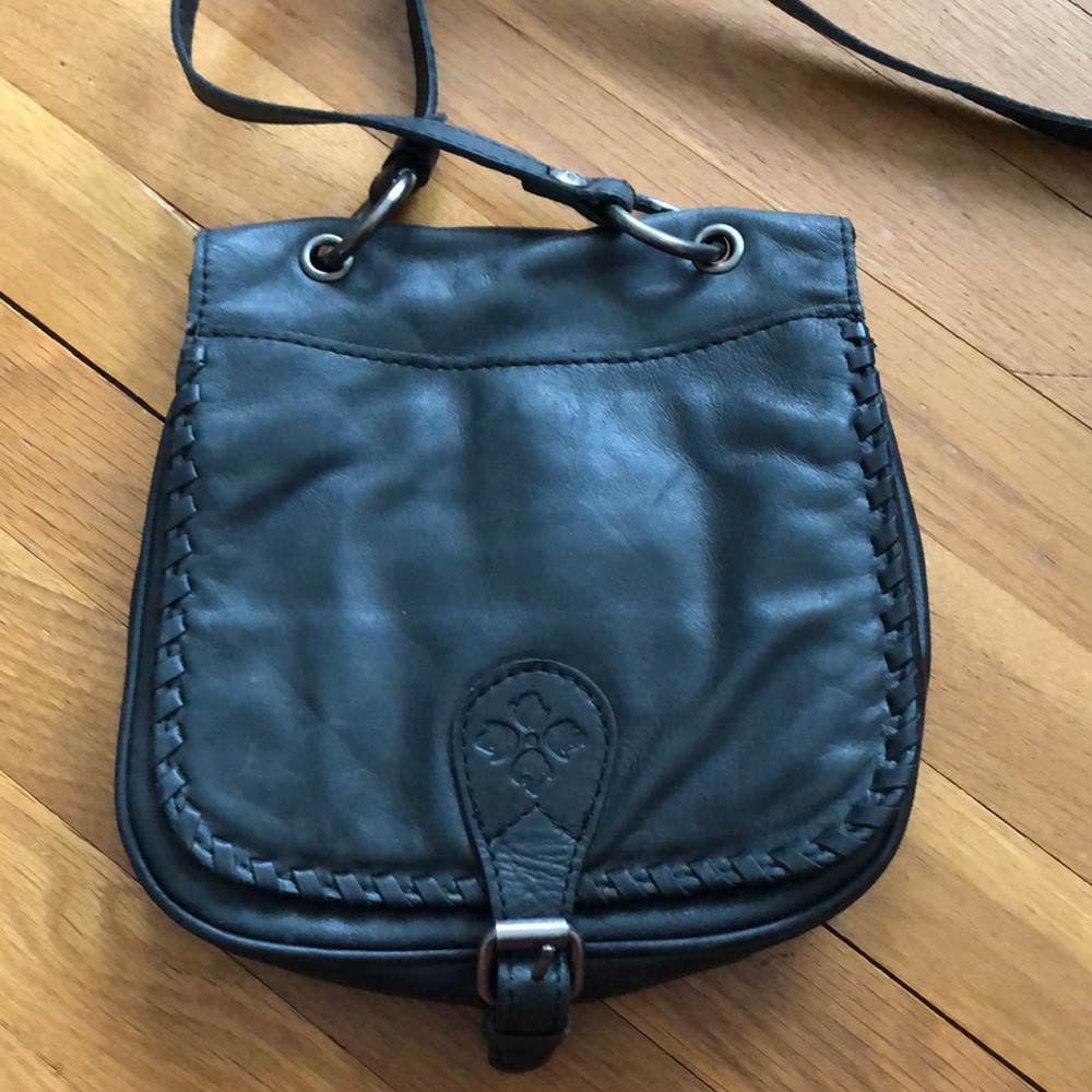 EUC Patricia Nash Black Leather Saddlebag purse